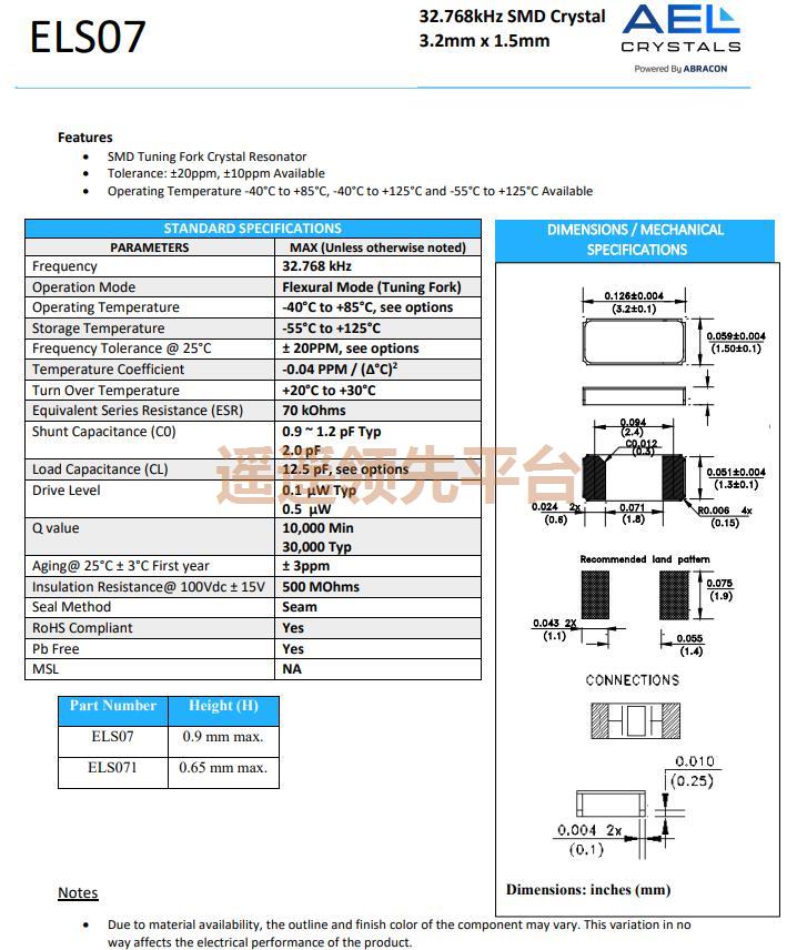 ELS07-32.768kHz-6-T无源ag九游会登陆j9入口,欧美进口AELag九游会登陆j9入口,ELS07ag九游会登陆j9入口 ELS07-32.768kHz-6-T无源ag九游会登陆j9入口,欧美进口AELag九游会登陆j9入口,ELS07ag九游会登陆j9入口